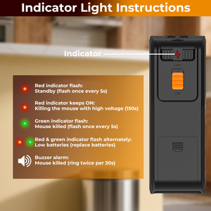 Trampa eléctrica para ratones PRO mejorada más nueva de 2025, dispositivo automático de control de plagas inteligente sin contacto para uso en interiores - Product Image 5