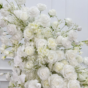 ซุ้มดอกไม้สีขาวแบบกำหนดเองสำหรับตกแต่งงานแต่งงาน โรงแรม ประตูทางเข้า ตกแต่งทางเดินดอกไม้ - Product Image 5