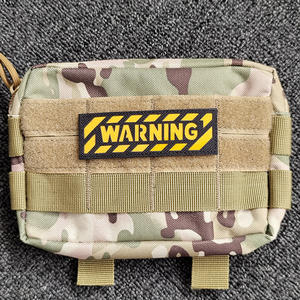 Parche de advertencia amarillo de lentejuelas cosidas con reverso de gancho y bucle de resina, de tela de lona ecológica con reflejo infrarrojo - Product Image 6