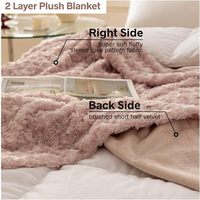 Plaid en fausse fourrure tricoté, style européen et américain, luxueux, douillet et chaud, taille King, en peluche, pour l'hiver, 100% polyester
