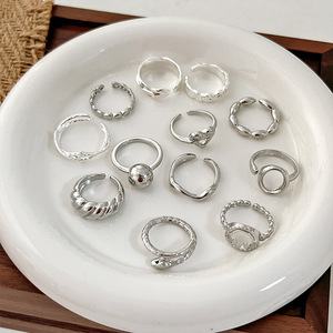 <span class=keywords><strong>Bague</strong></span> en argent pour femme <span class=keywords><strong>2023</strong></span> New Niche Design ins Light Luxury Index Finger Ring Personalized Couple Ring - Product Image 3