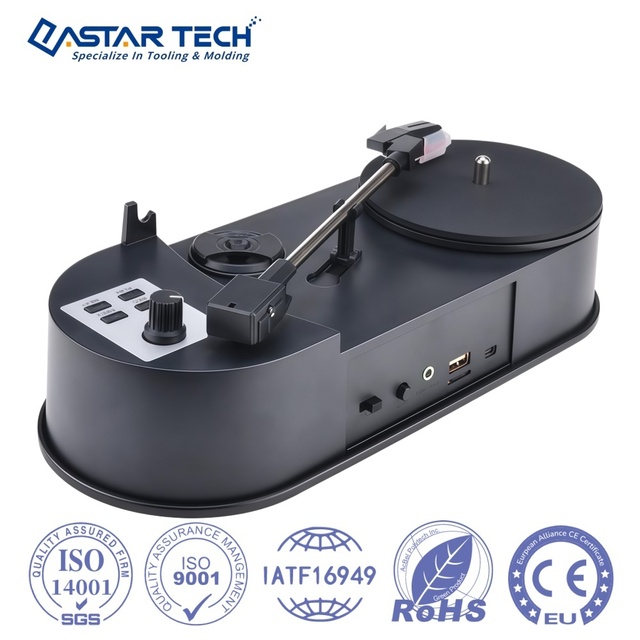 Custom High Precision Injection Molded Vinyl Record Player Housing & Base Parts for Music Equipment