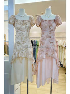 Elegante <span class=keywords><strong>Abito</strong></span> Casual Estivo-Autunnale <span class=keywords><strong>in</strong></span> Chiffon e <span class=keywords><strong>Pizzo</strong></span> Tinta Unita <span class=keywords><strong>con</strong></span> Vita Naturale per Occasioni Religiose - Product Image 3