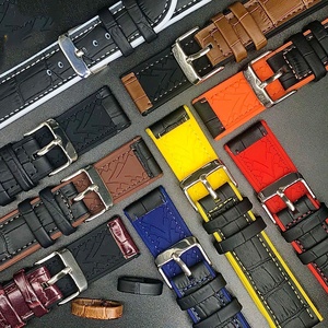 <span class=keywords><strong>Bracelet</strong></span> sport pour <span class=keywords><strong>homme</strong></span> <span class=keywords><strong>20mm</strong></span> 22mm Bracelets de <span class=keywords><strong>montre</strong></span> en silicone fibre de carbone et <span class=keywords><strong>cuir</strong></span> <span class=keywords><strong>Bracelet</strong></span> de remplacement anti-transpiration avec accessoires - Product Image 3