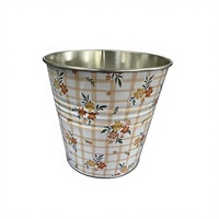 Desain Pot Bunga Kaleng Silinder Cetak Multi Warna Kustom dengan Cetak Offset untuk Hadiah