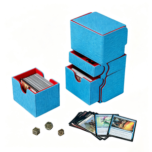Large and Extremely Robust Premium PU Leather Deck <b>Box</b> with Two <b>Removable</b> Card Holders Holds up to 200 Double-Sleeved Cards - Product Image 1