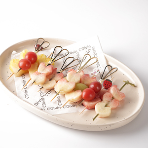 Màu xanh lá cây 5.91inch kéo xâu chuỗi hình trái tim Kẹo gậy mía, cocktail bên dấu hiệu gậy, trái cây trang trí gậy - Product Image 6