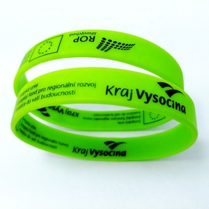 ファッションロゴカスタムプリントプロモーションレッドブルーセグメント2色広告デボスイエスチャーリーシリコンリストバンドブレスレット - Product Image 2