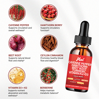 Extrait de piment de Cayenne en gouttes, complément liquide à absorption rapide, extrait liquide de capsaïcine, favorise la circulation, la santé digestive