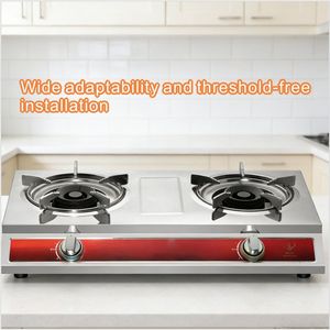 家用厨房用节能不锈钢二灶头液化石油气燃气灶 - Product Image 6