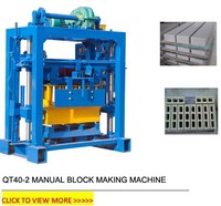 Machine à fabriquer des blocs manuelle QT40-2 économique, machine à fabriquer des blocs de béton