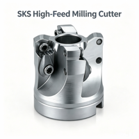 Tête de fraiseuse à alimentation élevée SKS, outils de fraisage CNC indexables pour l'ébavurage des métaux, acier et acier inoxydable