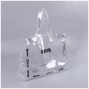 친환경 핸드백 투명 PVC 가방 손잡이와 버튼이 있는 선물 및 판촉용 가방 - Product Image 2