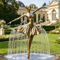 Sculpture d'extérieur en laiton représentant une ballerine, fontaine décorative pour jardin, à vendre