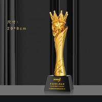 Trophée en résine personnalisé pour le sport et la musique, en or et argent, trophée en cristal de football pour médailles et plaques sportives