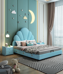 Bán Buôn Dễ Thương Hiện Đại Trẻ Em Giường Của Vua Và Vua Khung Giường Đôi Chất Lượng Cao Giường Nội Thất Phòng Ngủ Bộ - Product Image 6