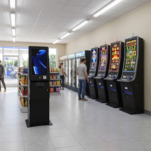 Système de distribution de tickets par code QR à monnayeur, avec imprimante PTI, pour jeux de compétences et clubs, modèle Pyramid Sentry System Ca Sh Express, en anglais - Product Image 1