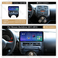 AIJIA Écran tactile Android 13 12,3 pouces 4G Wifi DSP CarPlay Autoradio avec navigation GPS pour Nissan Sunshine 2011-2013