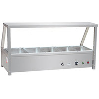 Bain-marie électrique de table en acier inoxydable en gros, capacité de 8 L avec une puissance de 1200 W, étagère en verre/comptoir chauffe-plats