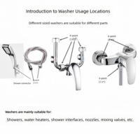 Joint d'étanchéité en caoutchouc noir 4 mm et 6 mm, rondelle pour tuyau ondulé de douche, anneau d'étanchéité en silicone étanche
