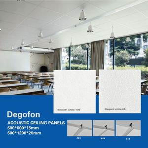 Plaque de plafond suspendu 600*600mm, faux plafonds, panneau d'isolation phonique en laine de verre, insert spécial pour bordure, laine de roche acoustique - Product Image 2