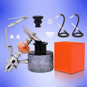 Set de Shisha de Vidrio al por Mayor con Cazoleta de Cerámica, Acabado Lacado, 2 Mangueras, Pipa Completa <span class=keywords><strong>para</strong></span> Fumar con Pinzas y Kit de Accesorios - Product Image 6
