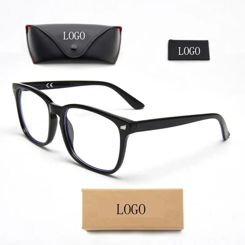 Wholesale Rectangle Eyeglasses Frames anti Blue Light blocking Filter Computer Women Men Glasses