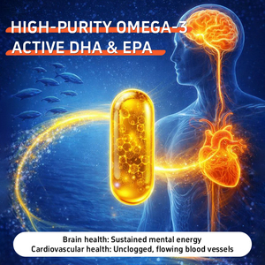 Huile de poisson à prix réduit, complément alimentaire oméga 3 EPA <span class=keywords><strong>DHA</strong></span>, soutien à la santé du cerveau et du cœur, énergie cellulaire, capsules d'huile de poisson en gélules - Product Image 5