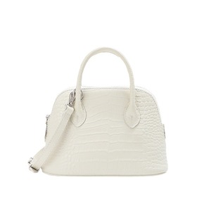 Sac en cuir véritable motif crocodile pour femme, grande capacité, sac à main de banlieue, sac à bandoulière zippé, sac de plage rétro, sac bowling - Product Image 1