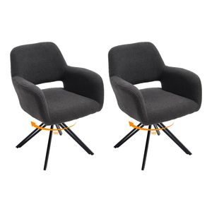 Kaufhof sedie da pranzo girevoli/sedie con braccioli set da 2 in tessuto teddy con ritorno automatico - Product Image 2