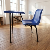 Ensemble bureau et chaise pour étudiants, durable, avec structure métallique robuste, bureau scolaire individuel pour centre de formation, salle d'examen universitaire