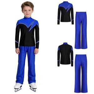 Traje de baile latino para niños de 6 a 16 años, conjunto de top y pantalones para competición de patinaje artístico - Product Image 2