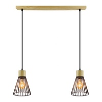 Support de lampe suspendue en bois, style rustique traditionnel pour restaurant, lampe suspendue en métal, éclairage LED décoratif