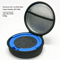 Étui de transport isotherme rond personnalisé en EVA, sac de rangement rigide thermique isolé en feuille d'aluminium pour flacons de 3/10 ml