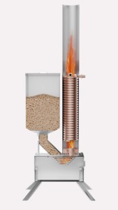 Chauffe-eau à granulés de bois avec échangeur de chaleur à bobine en titane pour piscines extérieures et bains à remous - Product Image 3