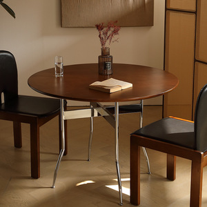 Vintage Style Solid Wood Round Folding Dining <b>Table</b> For Dining Room Small Size - Product Image 1