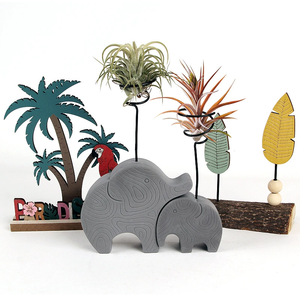 Support en spirale en métal créatif en forme de chat nuage cheval éléphant en forme de plante aérienne avec support en forme de pot de fleurs Beton Base Tillandsia - Product Image 4