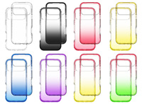 Coque de téléphone transparente dégradée bicolore pour iPhone 17 Pro, 16E, 15, 14 Plus, 13 Pro Max, 17 Air – Coque arrière rigide en PC