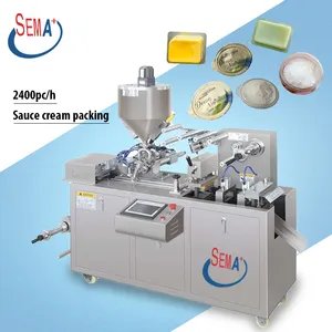 automatic honey liquid blister packer aluminum foil blister pack butter filling sealing honey packing machine