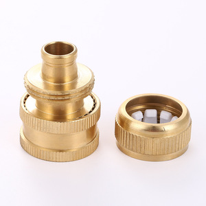 Connecteur d'eau tout en cuivre de 1/2 pouce fileté pour tuyau d'arrosage, tuyau en vrac, durable - Product Image 1