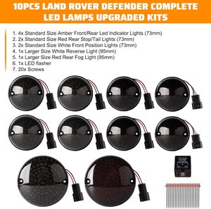 Kits <span class=keywords><strong>de</strong></span> feux antibrouillard, feux arrière, feux <span class=keywords><strong>de</strong></span> recul, feux latéraux avant pour Land Rover Defender 90/110 1990-2016, feux complets 10 pièces - Product Image 2