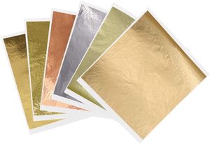 <span class=keywords><strong>Prix</strong></span> usine 9x9cm feuille d'or feuille résine Slime Art 100 pièces/paquet feuille d'or papier pour métal artisanat peinture décoration - Product Image 3