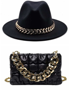 Bolsos de Hombro Cuadrados Pequeños para Mujer al por Mayor, Bolsos de Mano de Cuero PU Acolchado, Bolsos de Mano para Mujer, Sombreros Fedora con Cadena Metálica y Bolsos - Product Image 4