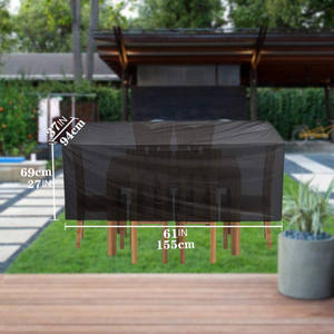 Housse de protection imperméable noire pour meubles d'extérieur en tissu Oxford, anti-poussière, pour table et chaises de jardin - Product Image 1