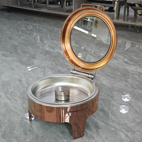 Réchauffeur d'aliments de luxe en or rose pour restaurant traiteur 6L chauffe-plats hydrauliques ensemble de buffet chauffe-plats équipement de maintien chauffe-plats