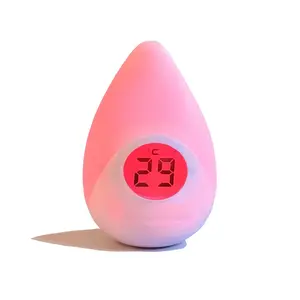 Termometer dan Hygrometer Kamar Bayi Terlaris dengan Lampu Malam LED, Berubah Warna Lampu dengan Suhu