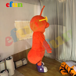 Efun Moq 1 PC Tùy Chỉnh Chuyên Nghiệp Màu Đỏ Sâu Bướm Linh Vật Trang Phục Dành Cho Người Lớn Kích Thước Phim Hoạt Hình Côn Trùng Cosplay Đảng Trang Phục Cho Bán - Product Image 2