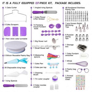 137 PCS Russian <b>Cake</b> <b>Decorating</b> <b>Supplies</b> Kit Piping Pastry Tools Baking Accessories - Product Image 1
