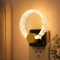 Lampes de nuit LED LOHAS en acrylique décoratives 180 °   Veilleuse rotative à intensité variable pour chambre à coucher et salle de bain