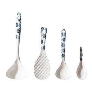 Five And Harmony Long Handle Soup Spoon Melamine White Blue Pattern For Serving Soup And Porridge - Product Image 4